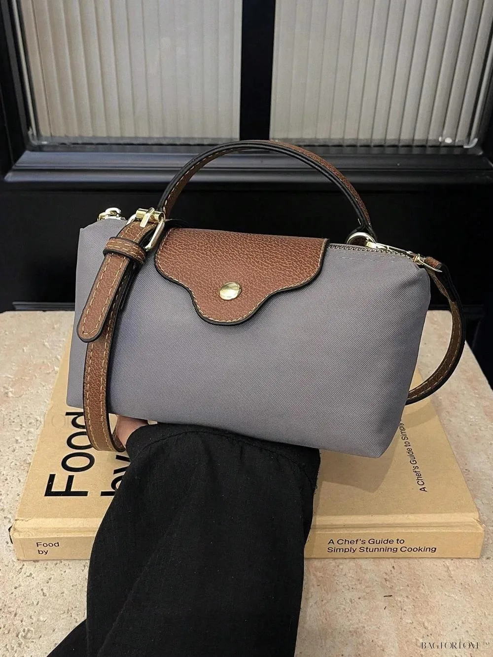 BagForLove - Mini Top Handle Nylon Handbag for Teen Girls and Working Women