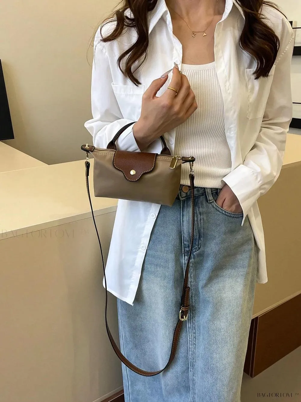 BagForLove - Mini Top Handle Nylon Handbag for Teen Girls and Working Women