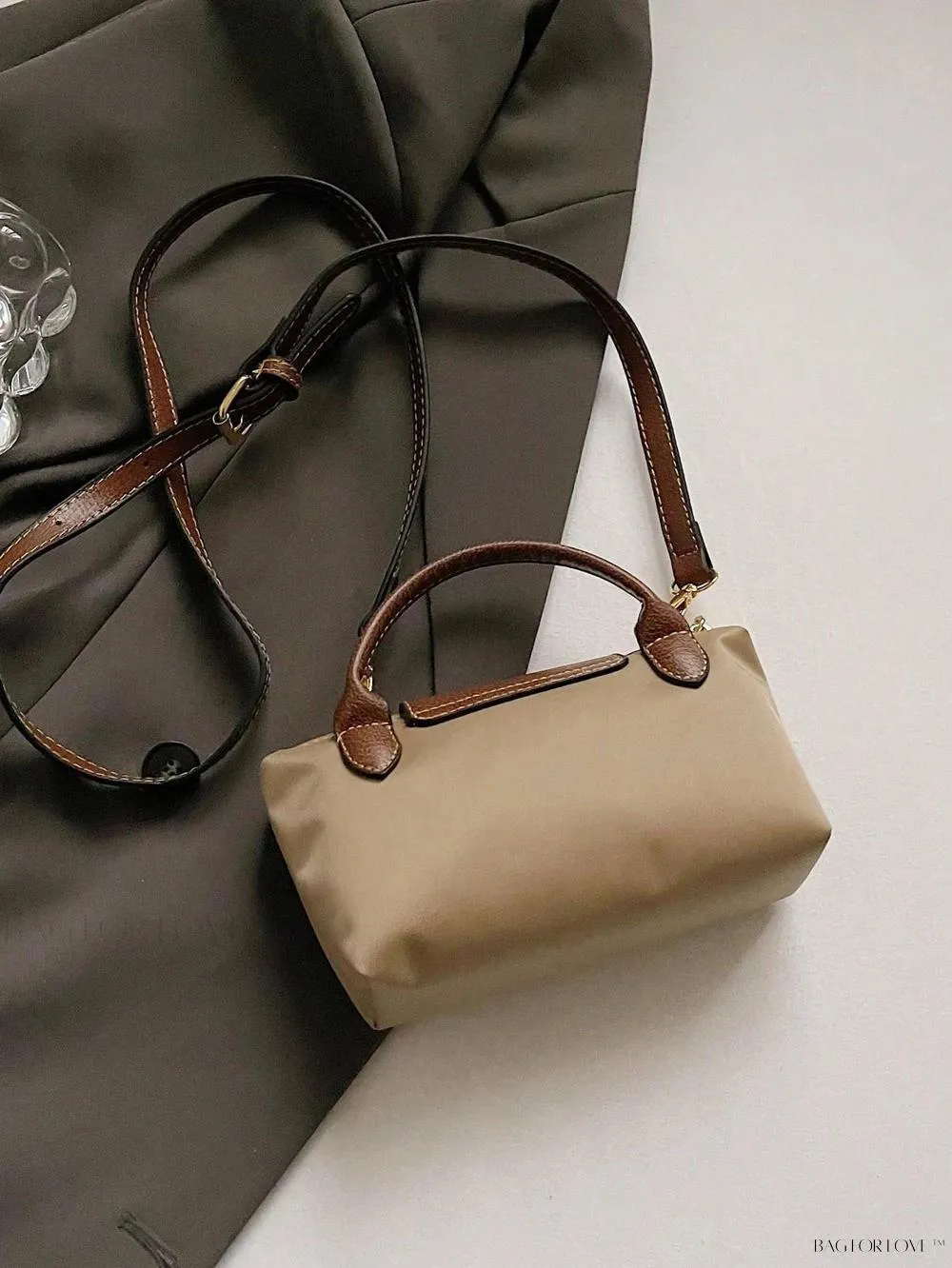 BagForLove - Mini Top Handle Nylon Handbag for Teen Girls and Working Women