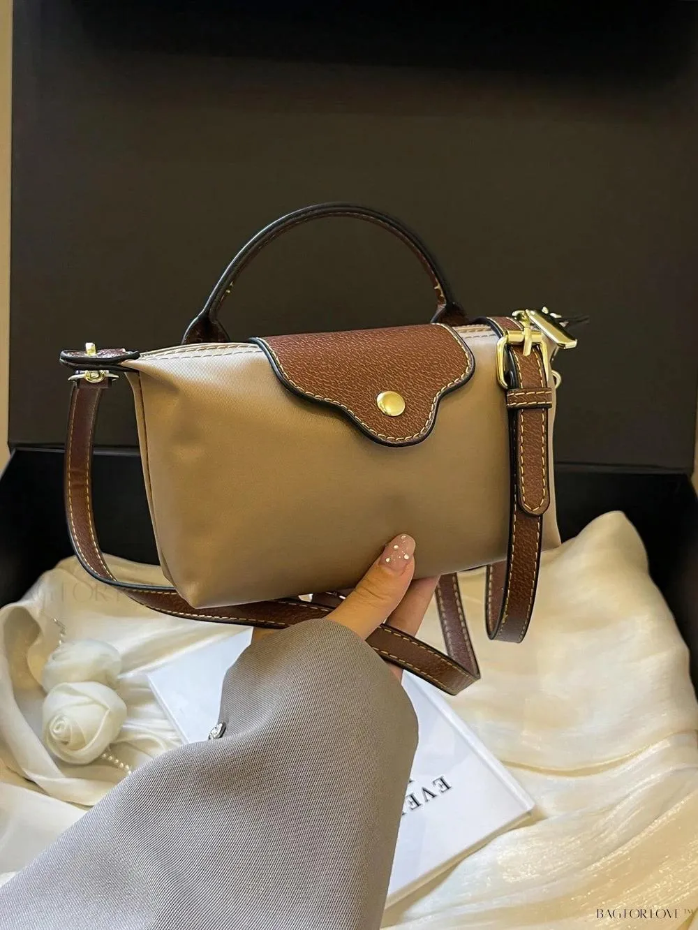 BagForLove - Mini Top Handle Nylon Handbag for Teen Girls and Working Women