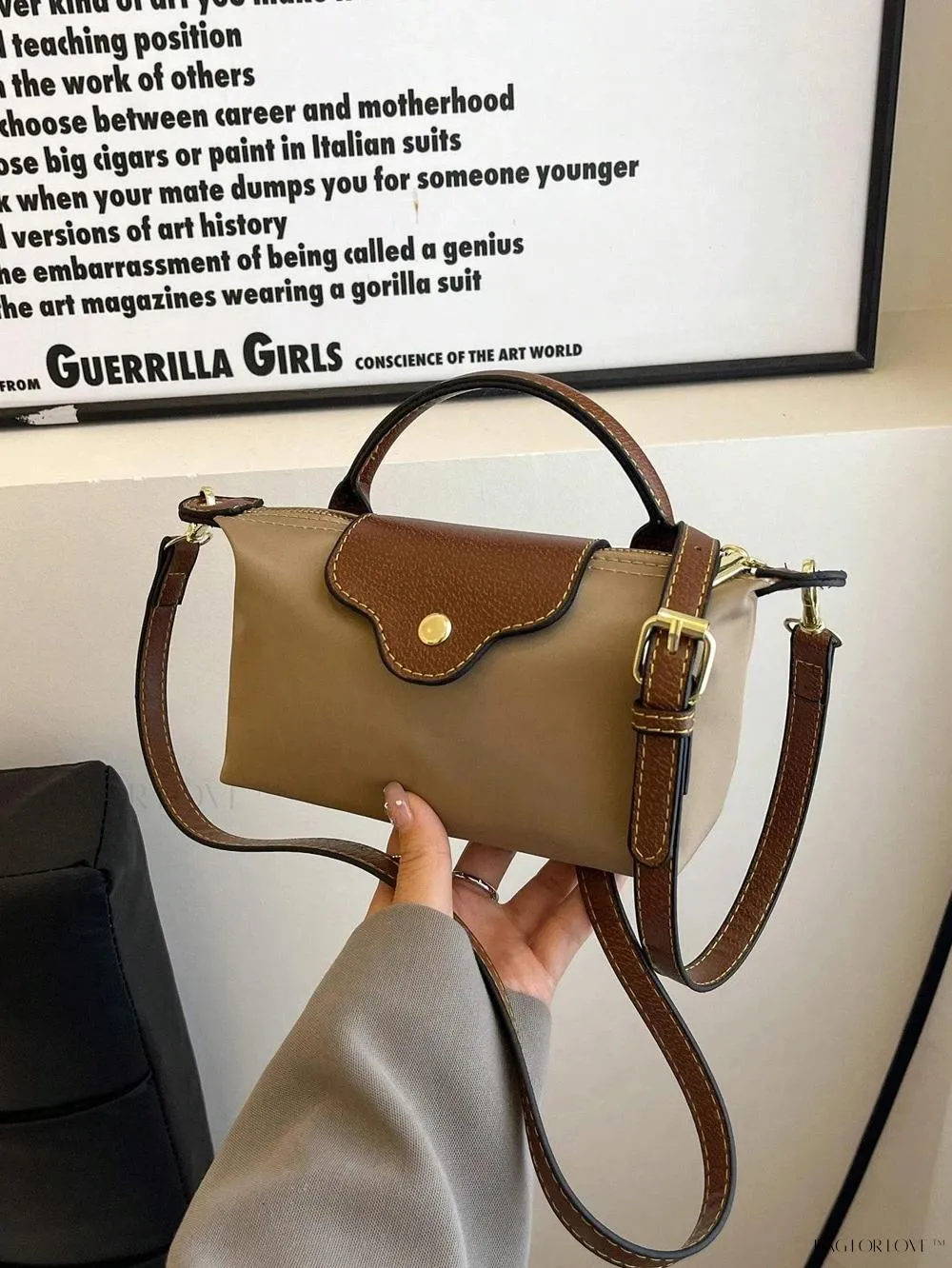 BagForLove - Mini Top Handle Nylon Handbag for Teen Girls and Working Women