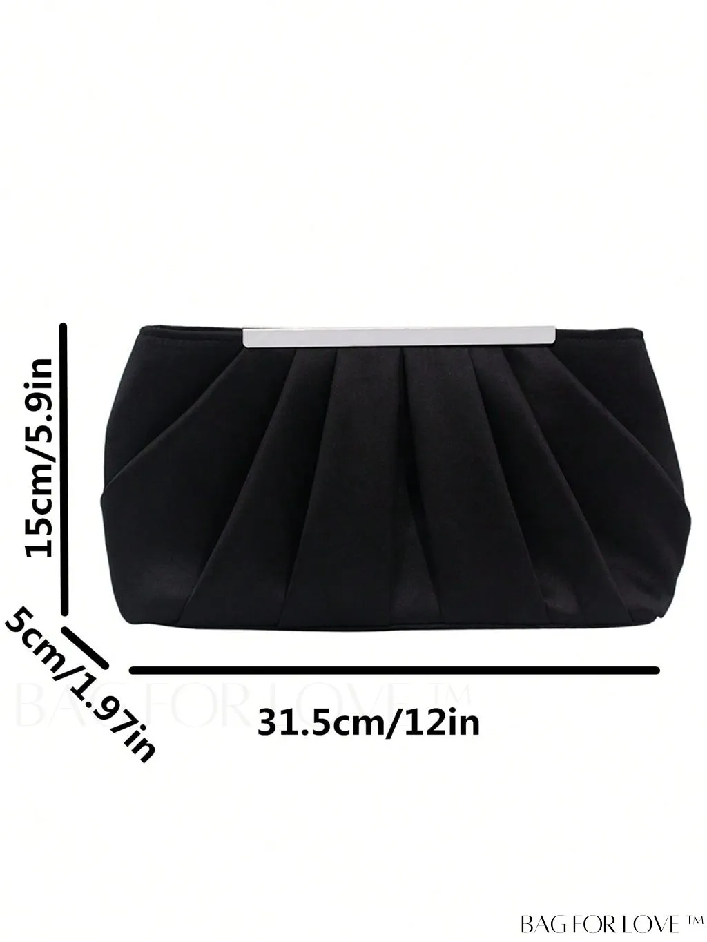 BagForLove - Minimalist PU Ruched Black Bag