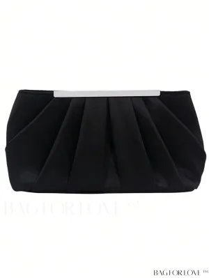 BagForLove - Minimalist PU Ruched Black Bag