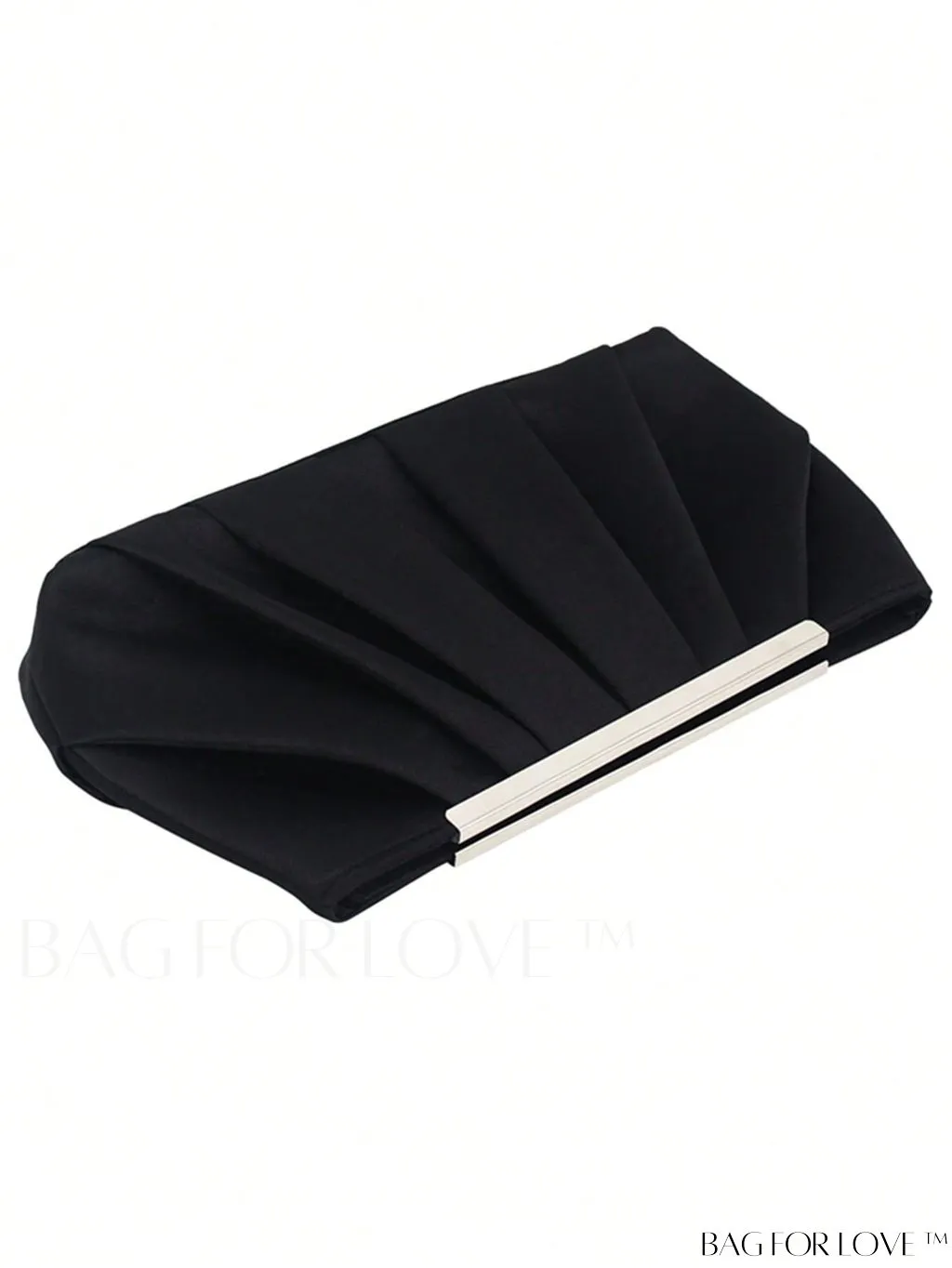 BagForLove - Minimalist PU Ruched Black Bag