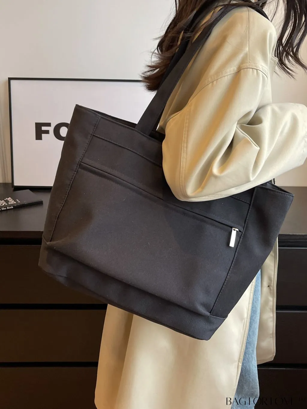 BagForLove - Premium Womens Shoulder Bag: Spacious, Lightweight, and Durable Shopping Tote, crafted from Nylon