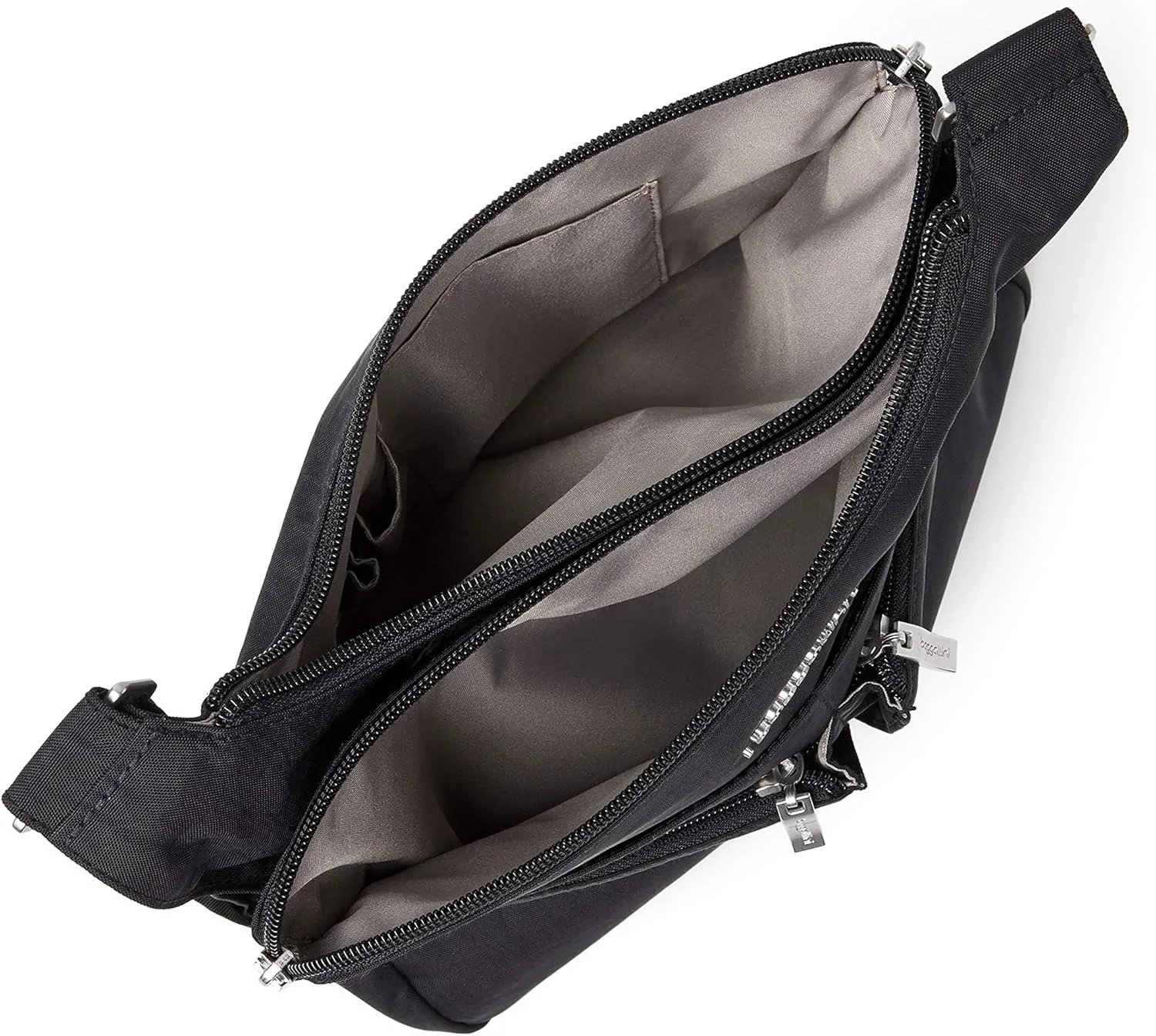Baggallini Cross Over Crossbody Women 11x8.5 Medium Travel Bag Lightweight Water-Resistant Nylon Organized Handbag Purse