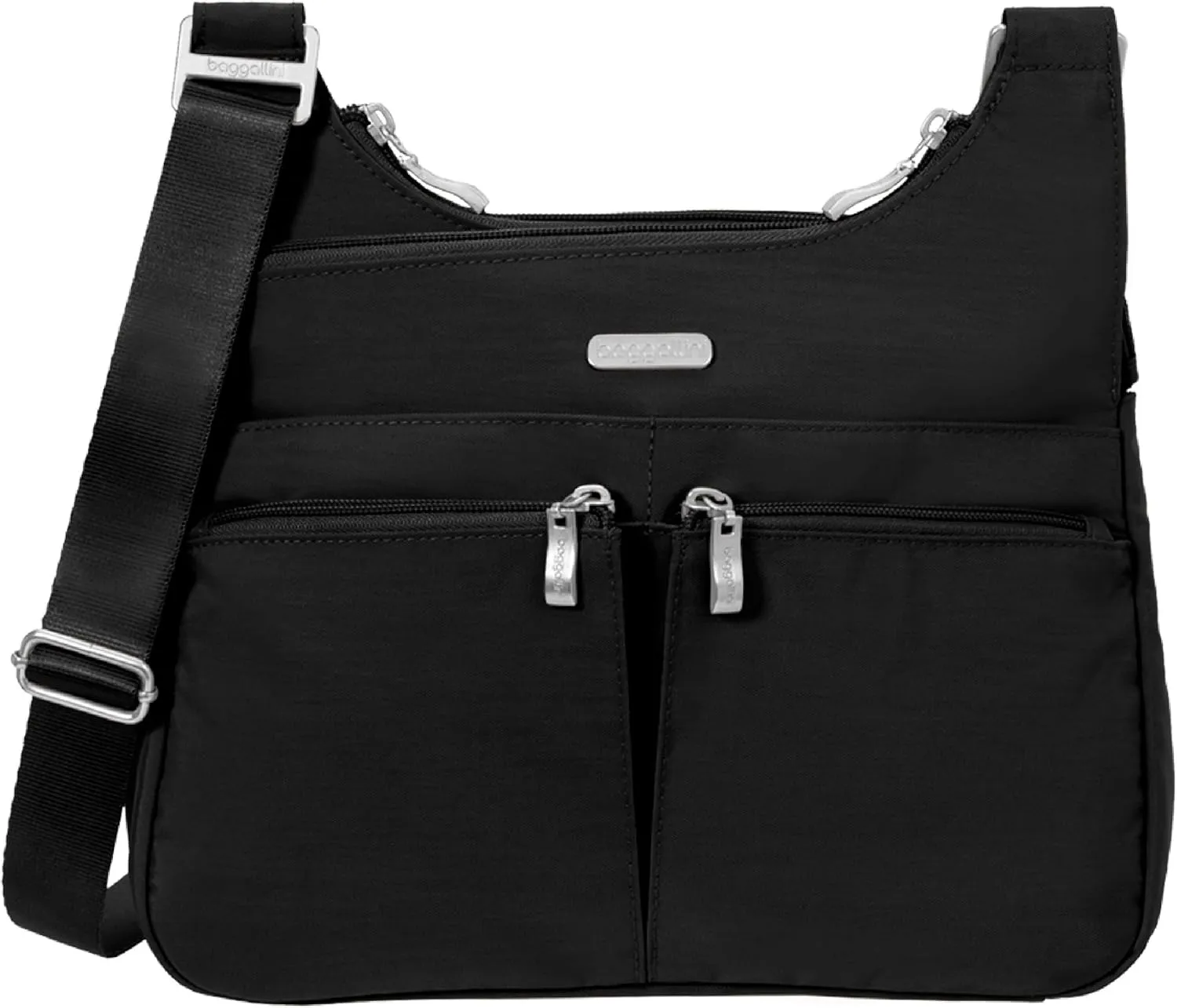 Baggallini Cross Over Crossbody Women 11x8.5 Medium Travel Bag Lightweight Water-Resistant Nylon Organized Handbag Purse