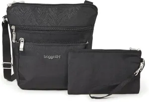 Baggallini Pocket Crossbody Bags for Women 8x8 Small Lightweight Durable Nylon Water-resistant Travel Purse W/Rfid Wristlet