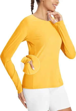 baleaf Women's Sun Shirt UV Protection Shirts Rash Guard Pockets SPF UPF 50  Quick Dry Long Sleeve Clothing