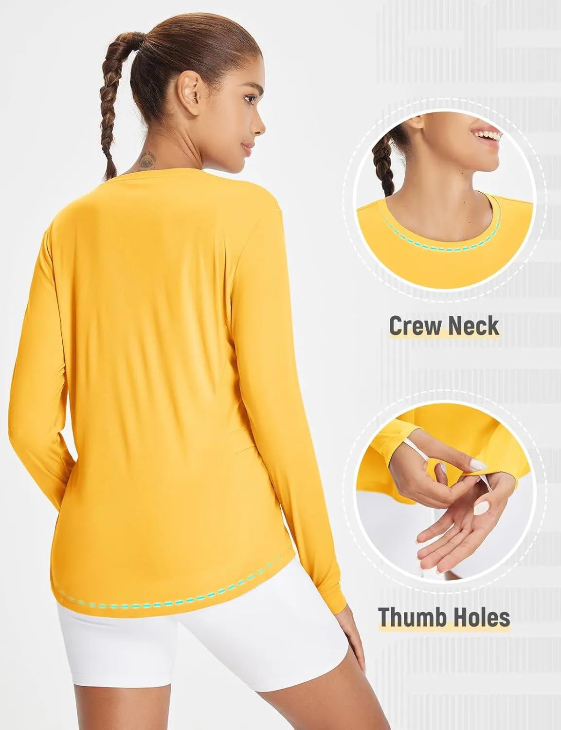 baleaf Women's Sun Shirt UV Protection Shirts Rash Guard Pockets SPF UPF 50  Quick Dry Long Sleeve Clothing