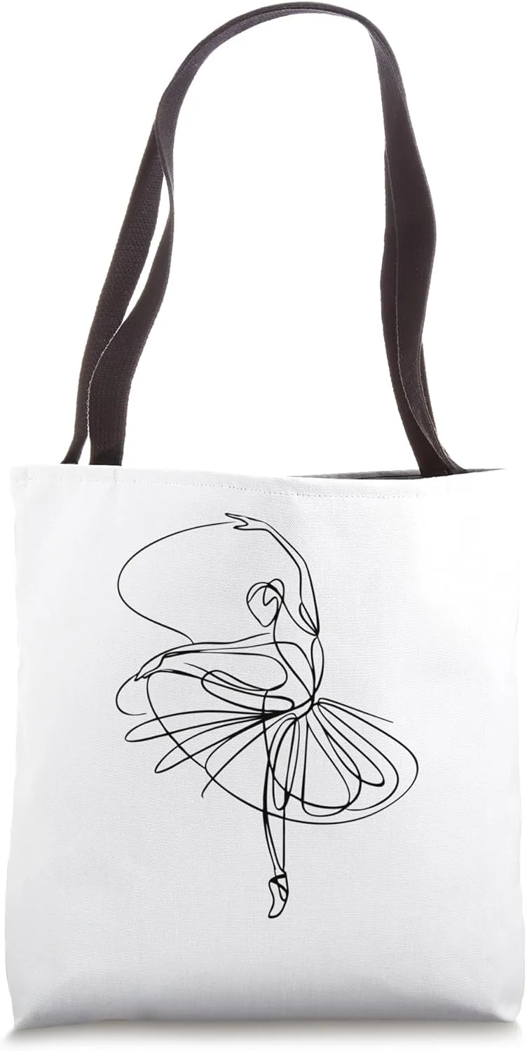 Ballet Dancer Dancing Ballerina Minimalist Dance Women Girls Tote Bag