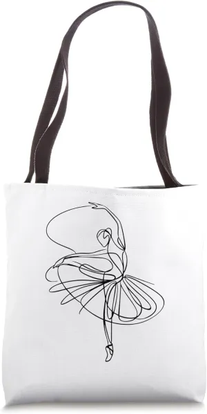 Ballet Dancer Dancing Ballerina Minimalist Dance Women Girls Tote Bag