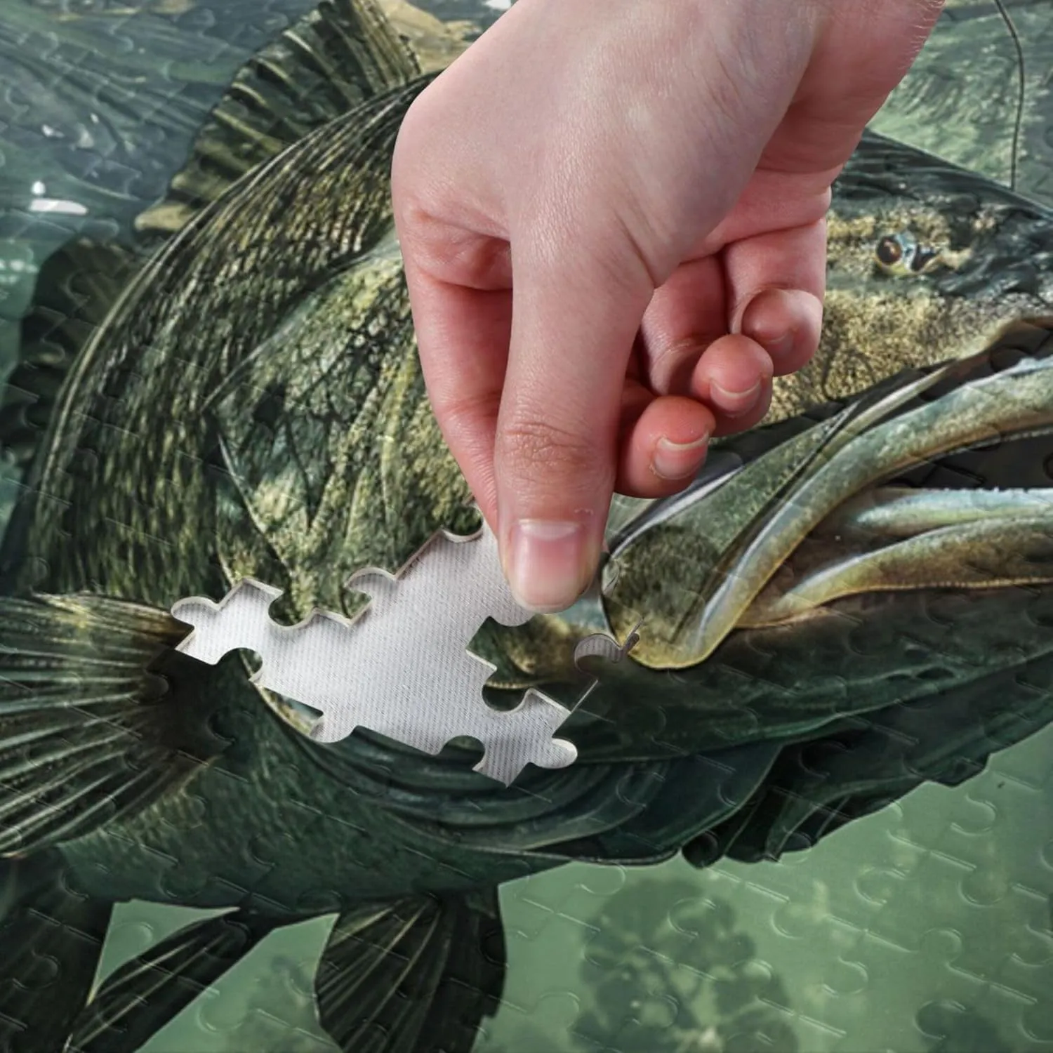 Bass Fish Jigsaw Puzzle 500 Piece Jigsaw Puzzle for Adults, Challenging Puzzle Perfect for Game Nights, Finished Puzzle Size is 29.5x19.7 in