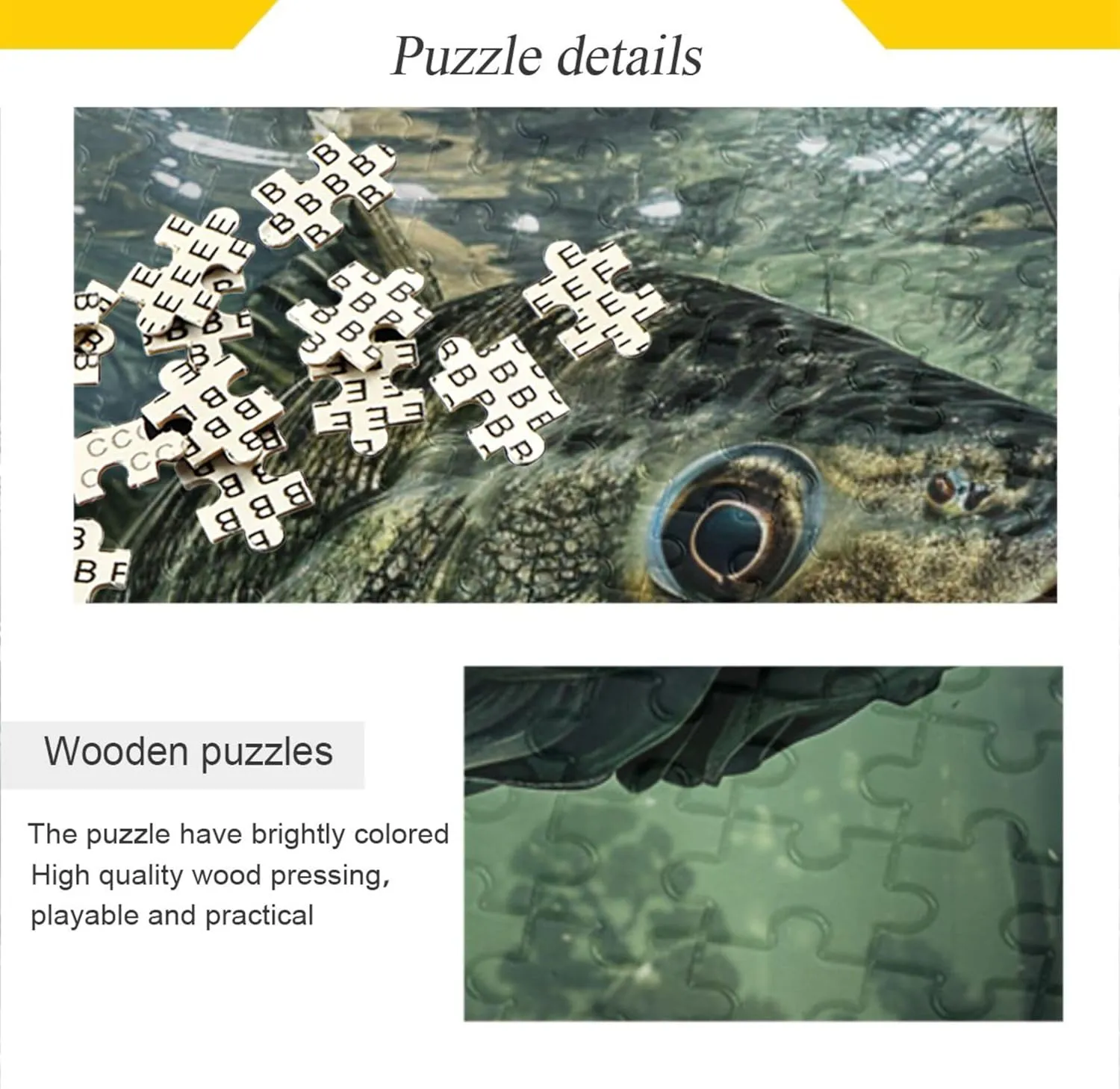 Bass Fish Jigsaw Puzzle 500 Piece Jigsaw Puzzle for Adults, Challenging Puzzle Perfect for Game Nights, Finished Puzzle Size is 29.5x19.7 in