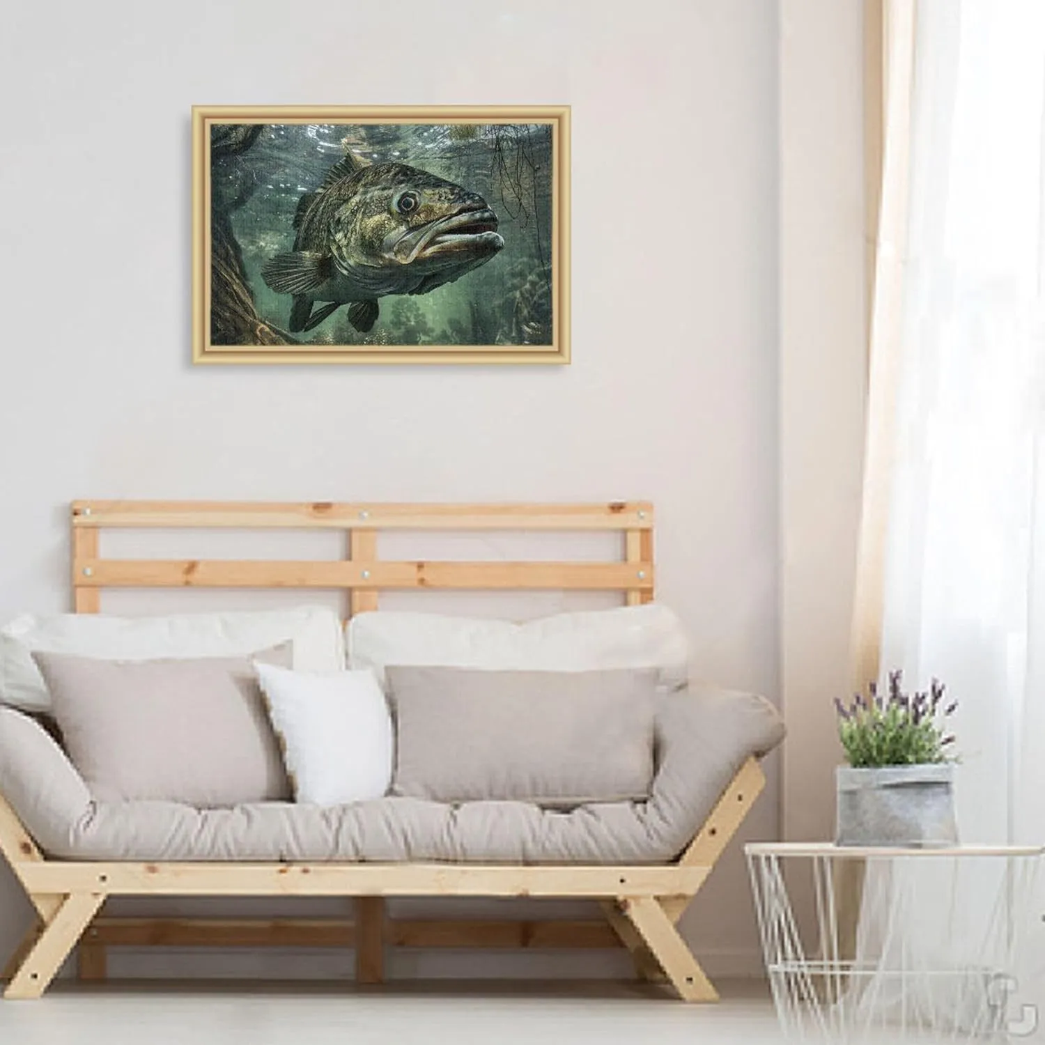 Bass Fish Jigsaw Puzzle 500 Piece Jigsaw Puzzle for Adults, Challenging Puzzle Perfect for Game Nights, Finished Puzzle Size is 29.5x19.7 in