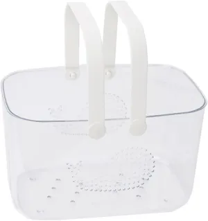 Bathroom Shower Organizer Plastic Storage Basket with Handle Portable for Dorm Kitchen Bath House