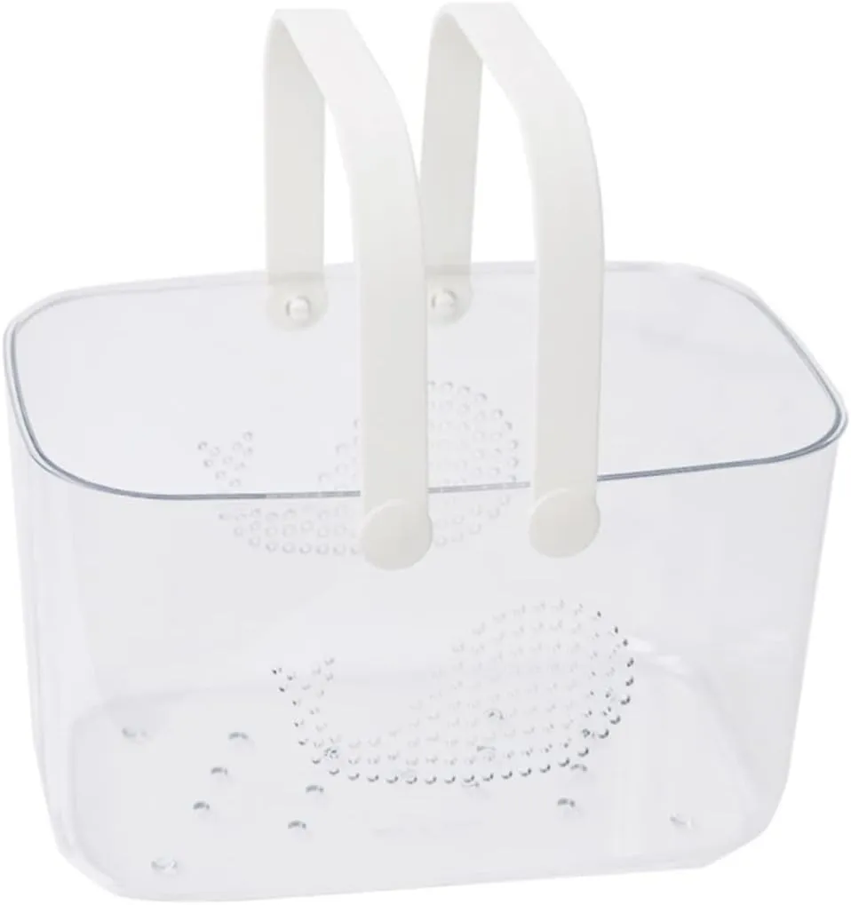 Bathroom Shower Organizer Plastic Storage Basket with Handle Portable for Dorm Kitchen Bath House