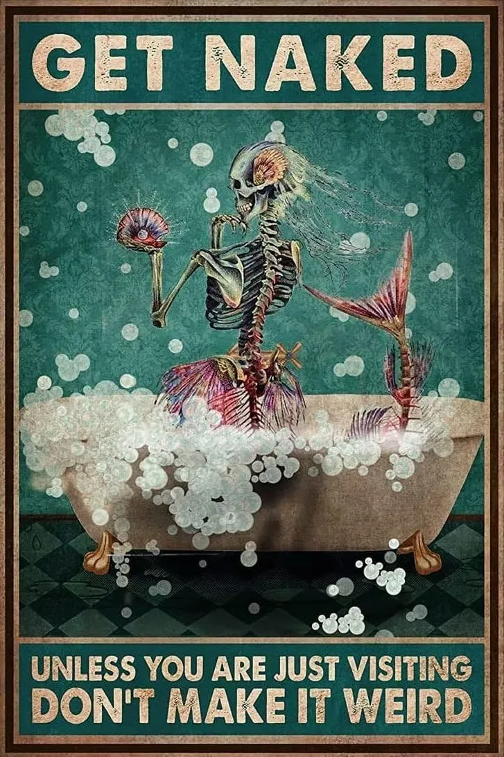 Bathtub Mermaid Skeleton 1000 Piece Wooden Jigsaw Puzzles for Adults Family Elderly Unless You Just Come to Visiting Puzzle Game for Family Art Decorations Funny 1000 Piece Puzzle Toy Gift