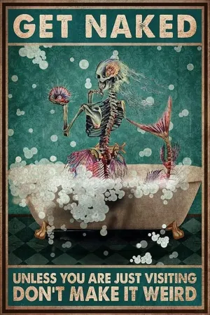 Bathtub Mermaid Skeleton 1000 Piece Wooden Jigsaw Puzzles for Adults Family Elderly Unless You Just Come to Visiting Puzzle Game for Family Art Decorations Funny 1000 Piece Puzzle Toy Gift