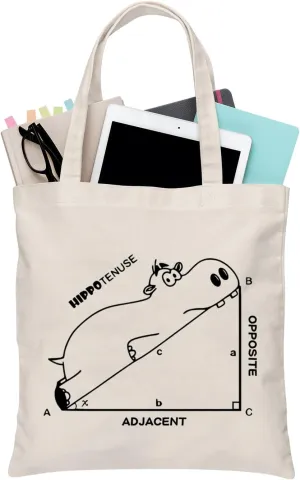 BDPWSS Hippo Tote Bag Hippo Lover Gift Hippopotamus Gift Hippopotamus Geometry Funny Math Lover Canvas Shoulder Bag