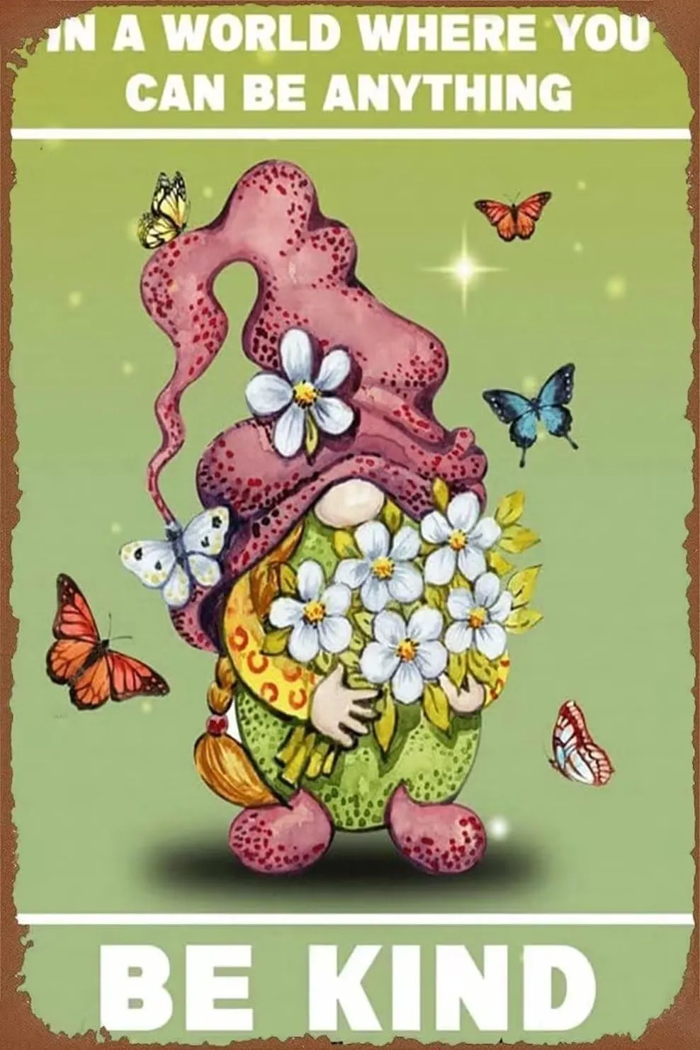 Be Kind Gnome 500 Piece Wooden Jigsaw Puzzles for Adults Family Elderly Puzzle Game for Family Art Decorations Funny 500 Piece Puzzle Toy Gift for Friend Wife Mom