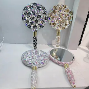Beauty Salon Tattoo Embroidered Diamond Hand-held Mirror