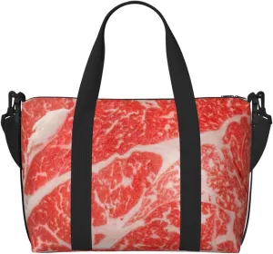 Beef Steaks Carry on Luggage Travel Bag Travel Bag for Women Men Large Duffle Bag for Travel Bag for Travel, Business Trips, Work, Gym
