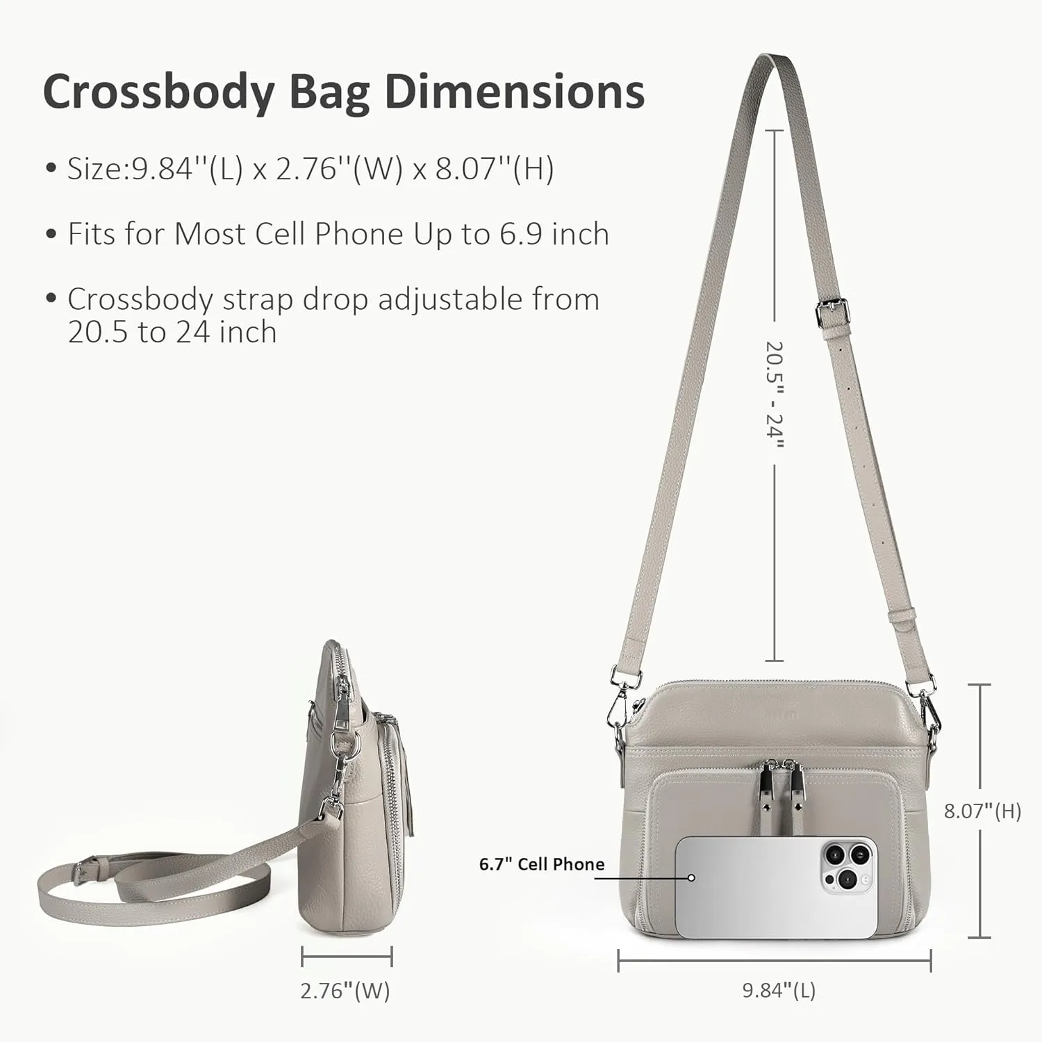 befen Genuine Leather Crossbody Purses for Women, Women's Small Crossbody Shoulder Bag with Built in RFID Wallet