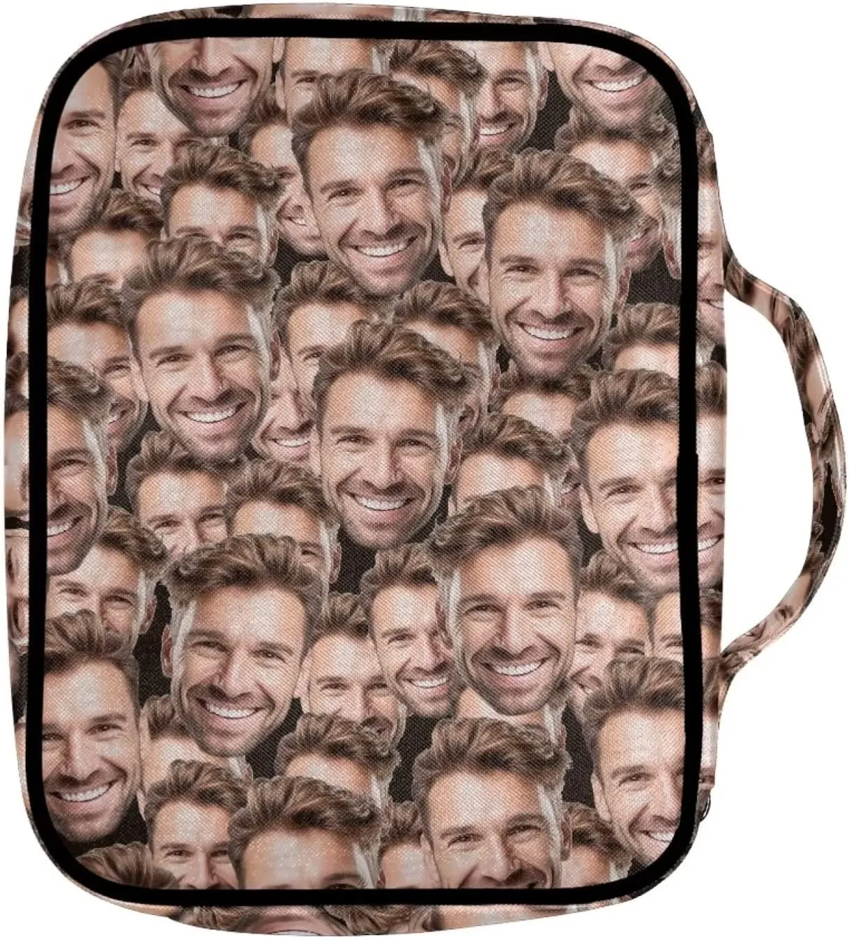 Belidome Custom Bible Cover with Face Pet Dog Face Bible Case Book Bag Carrying Church Tote Scriptur Study Journal Protector Storage Personalized Bible Cover for Women Men with Name
