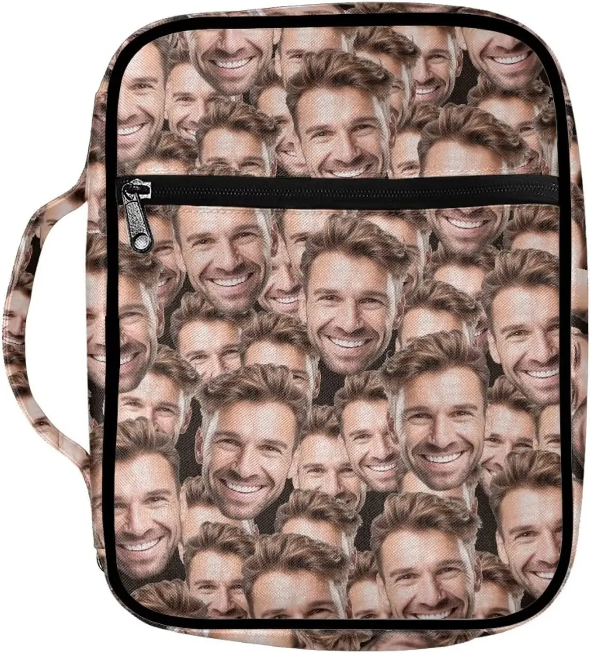 Belidome Custom Bible Cover with Face Pet Dog Face Bible Case Book Bag Carrying Church Tote Scriptur Study Journal Protector Storage Personalized Bible Cover for Women Men with Name