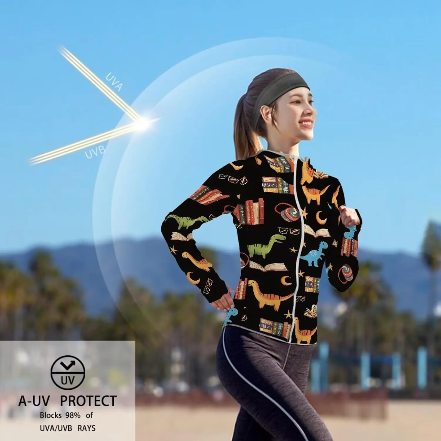 Belidome Long Sleeve Sun Shirt Women UV Protection Hoodie Summer Outdoor Athletic Jacket with Pockets Thumb Holes S-2XL