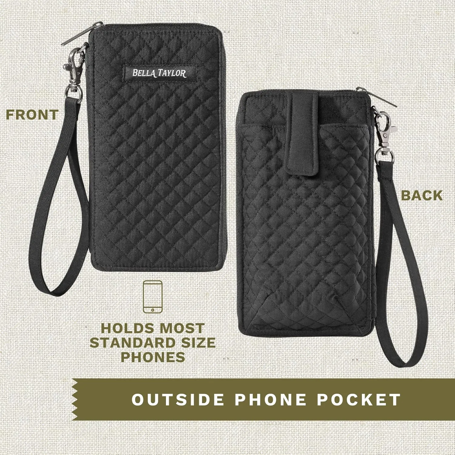 Bella Taylor Cell Phone Wristlet Wallet for Women with Smartphone Pocket and RFID Protection