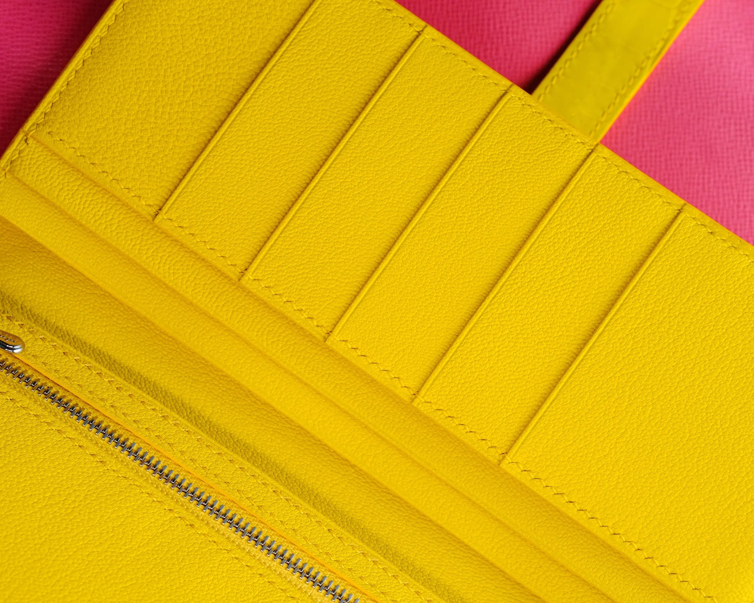 Bespoke Long Wallet in Yellow Crocodile