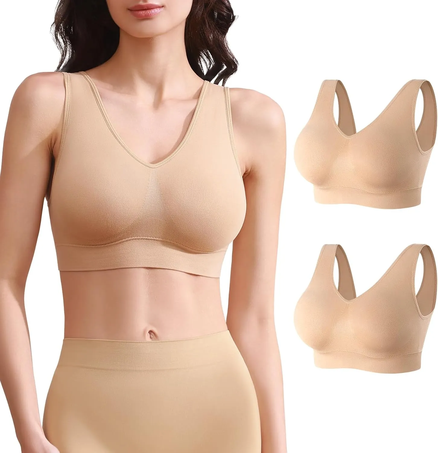 BESTENA Comfort Bra, Seamless Removable Pads Sleep Bras, Yoga Bra, Sports Bras for Women