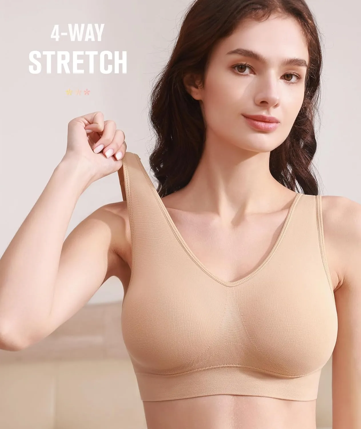 BESTENA Comfort Bra, Seamless Removable Pads Sleep Bras, Yoga Bra, Sports Bras for Women