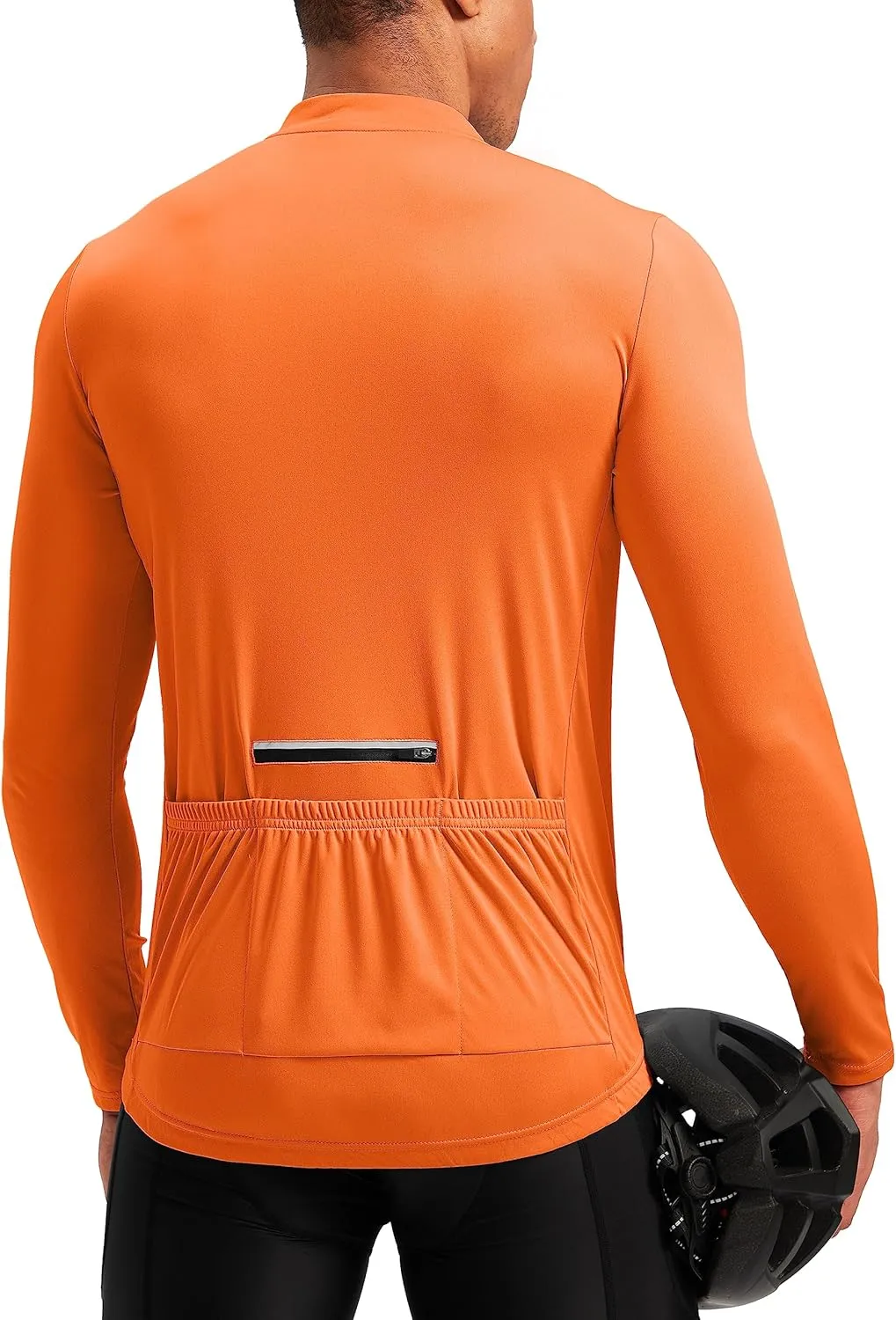 Bikewa Men's Cycling Jersey with 3 1 Rear Zipper Pockets Long Sleeve Moisture Wicking UPF 50  Half Zip Riding Bike Shirts