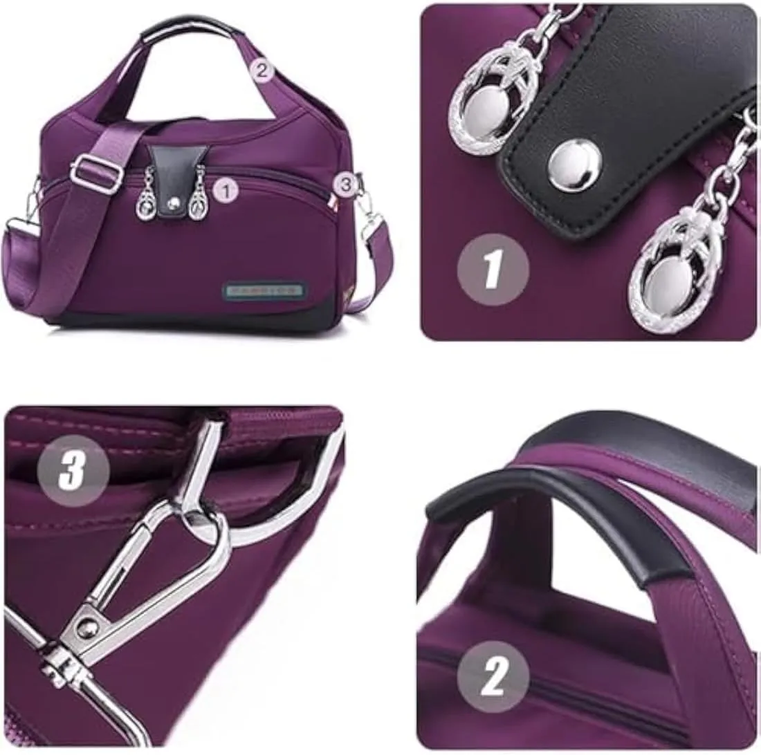 Blaciokamith Soft Side Lightweight Underseat Tote Bag, Waterproof Oxford Blaciokamith Crossbody Bag for Women