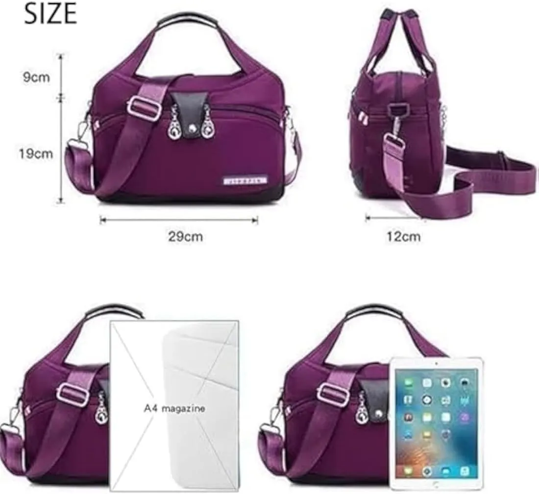 Blaciokamith Soft Side Lightweight Underseat Tote Bag, Waterproof Oxford Blaciokamith Crossbody Bag for Women