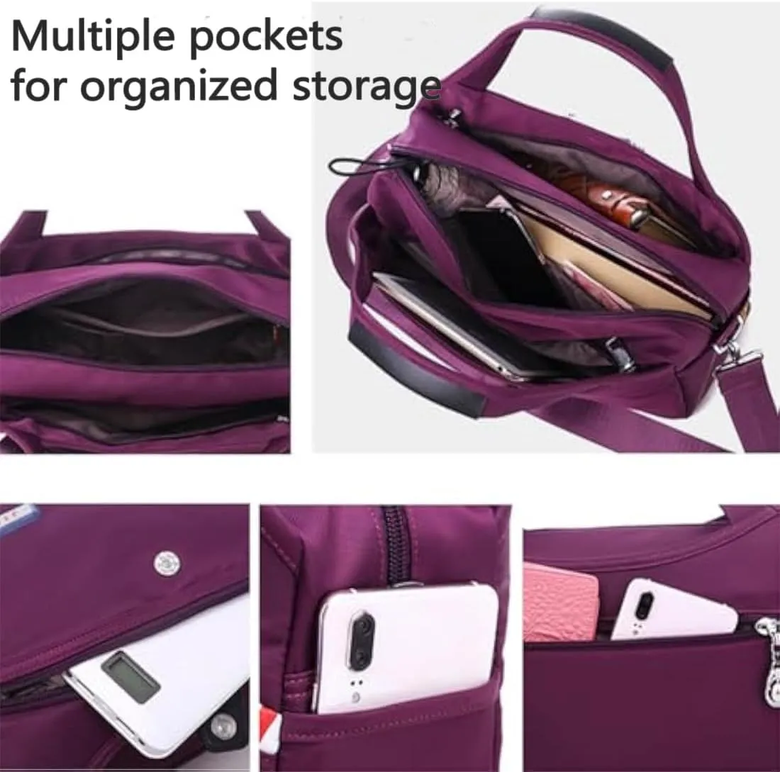 Blaciokamith Soft Side Lightweight Underseat Tote Bag, Waterproof Oxford Blaciokamith Crossbody Bag for Women