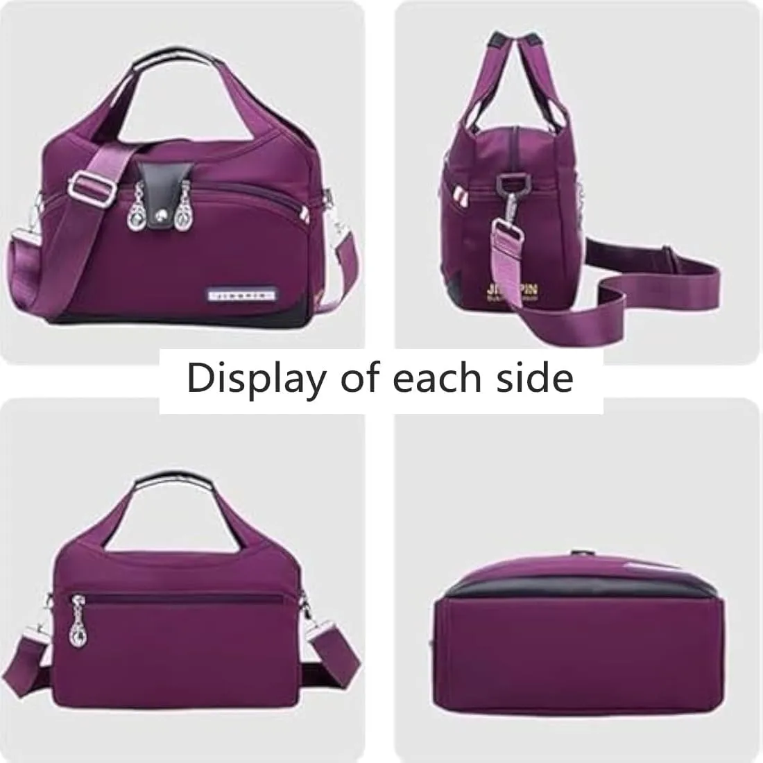 Blaciokamith Soft Side Lightweight Underseat Tote Bag, Waterproof Oxford Blaciokamith Crossbody Bag for Women