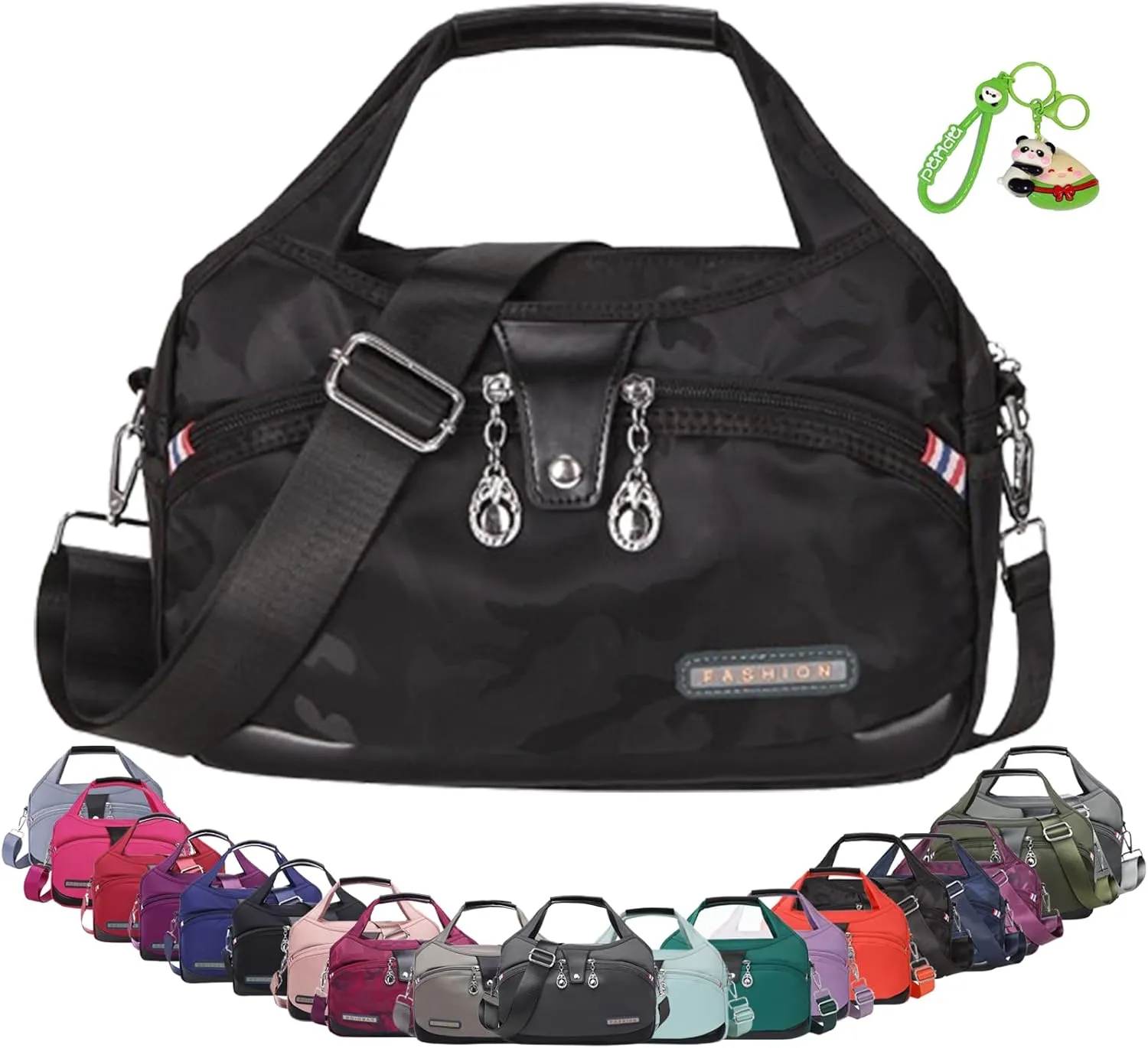 Blaciokamith Soft Side Lightweight Underseat Tote Bag, Waterproof Oxford Blaciokamith Crossbody Bag for Women