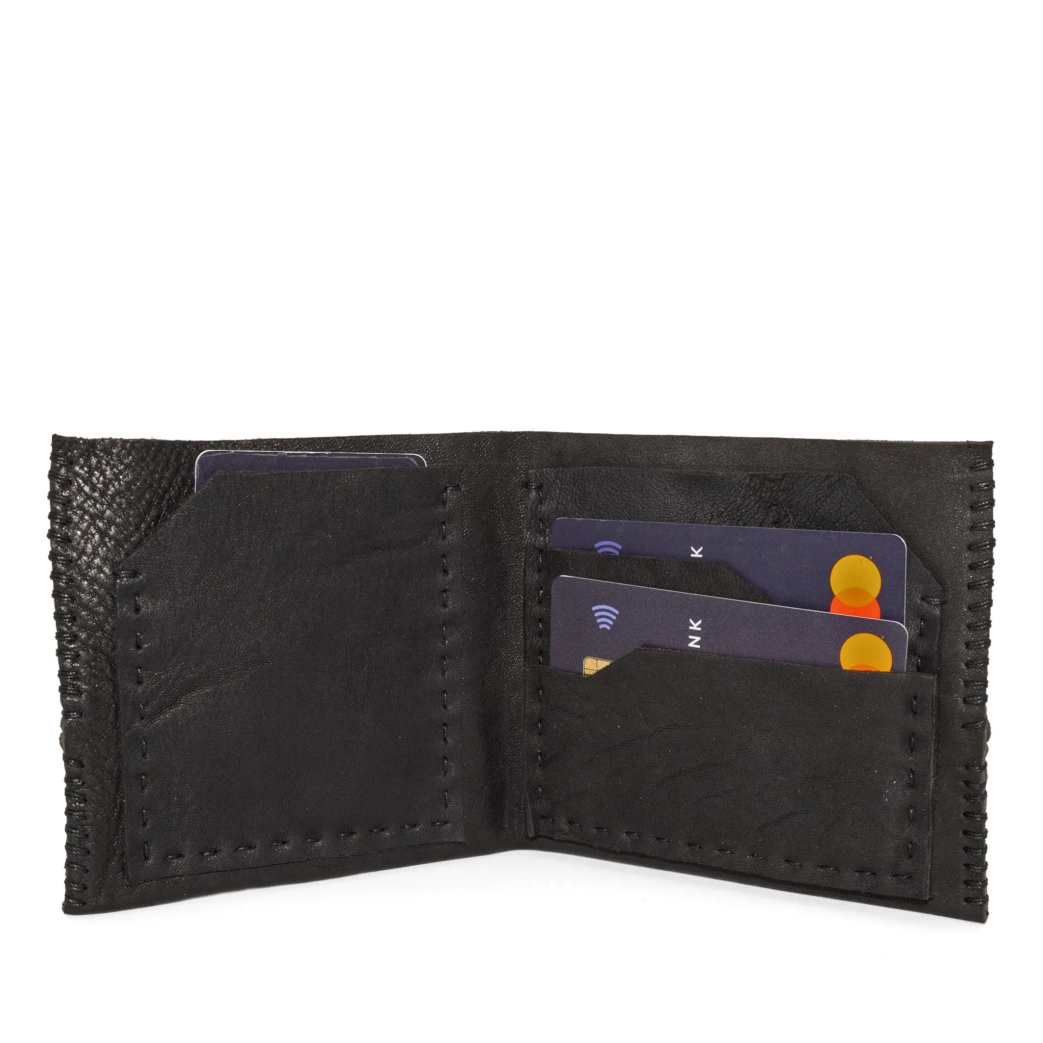 black horse culatta closed seam bifold wallet