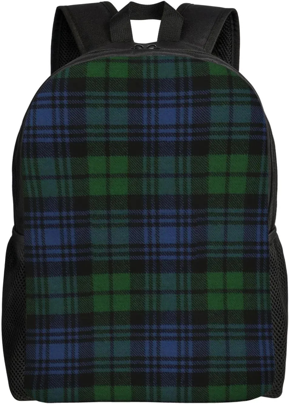 Black Watch Ancient Original Scottish Tartan Minimalist Laptop Backpack – Waterproof Business Travel Bag, Breathable Design, Modern Work & Leisure