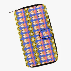 Blue Fengshui Buddha & Bagua Long Flap Wallet