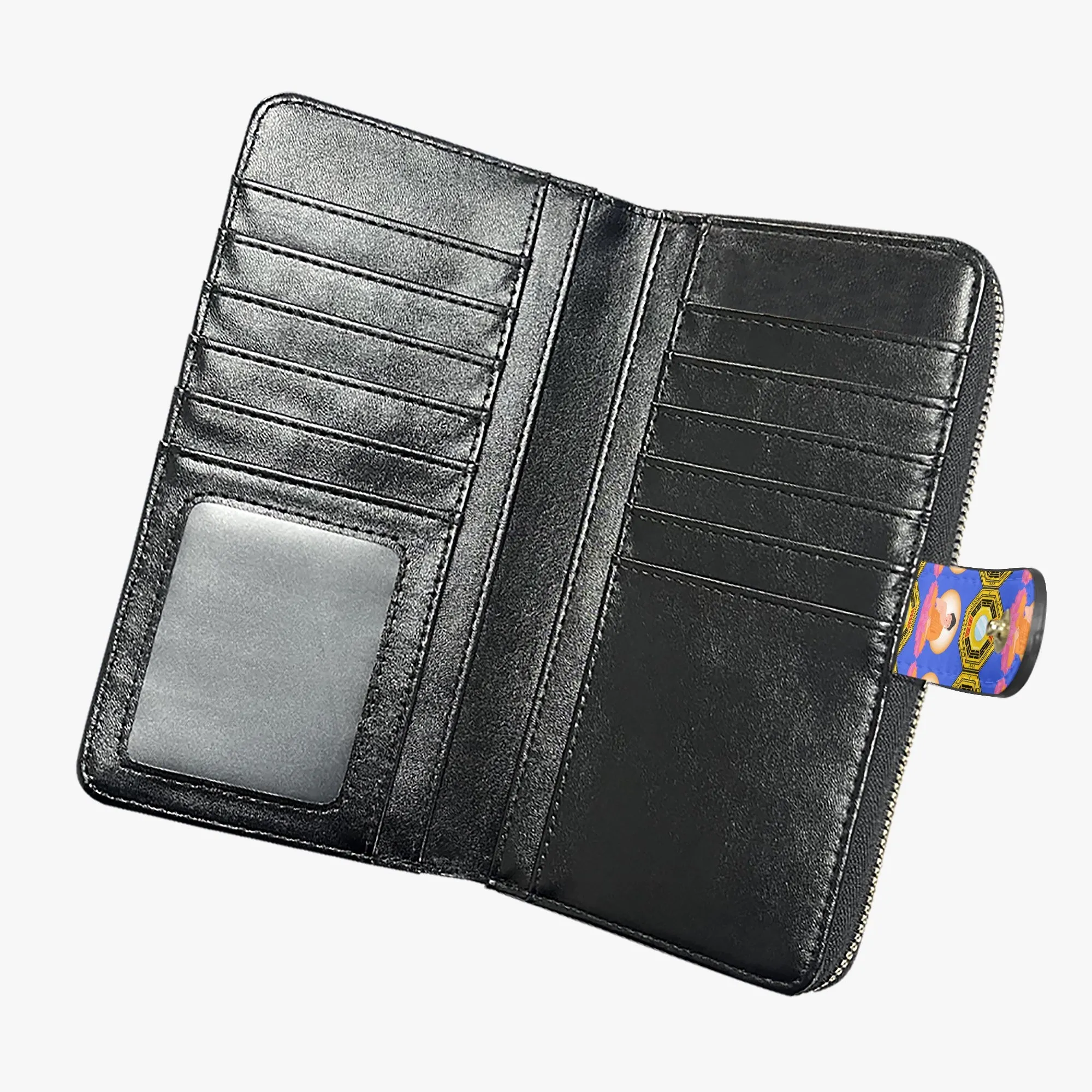 Blue Fengshui Buddha & Bagua Long Flap Wallet