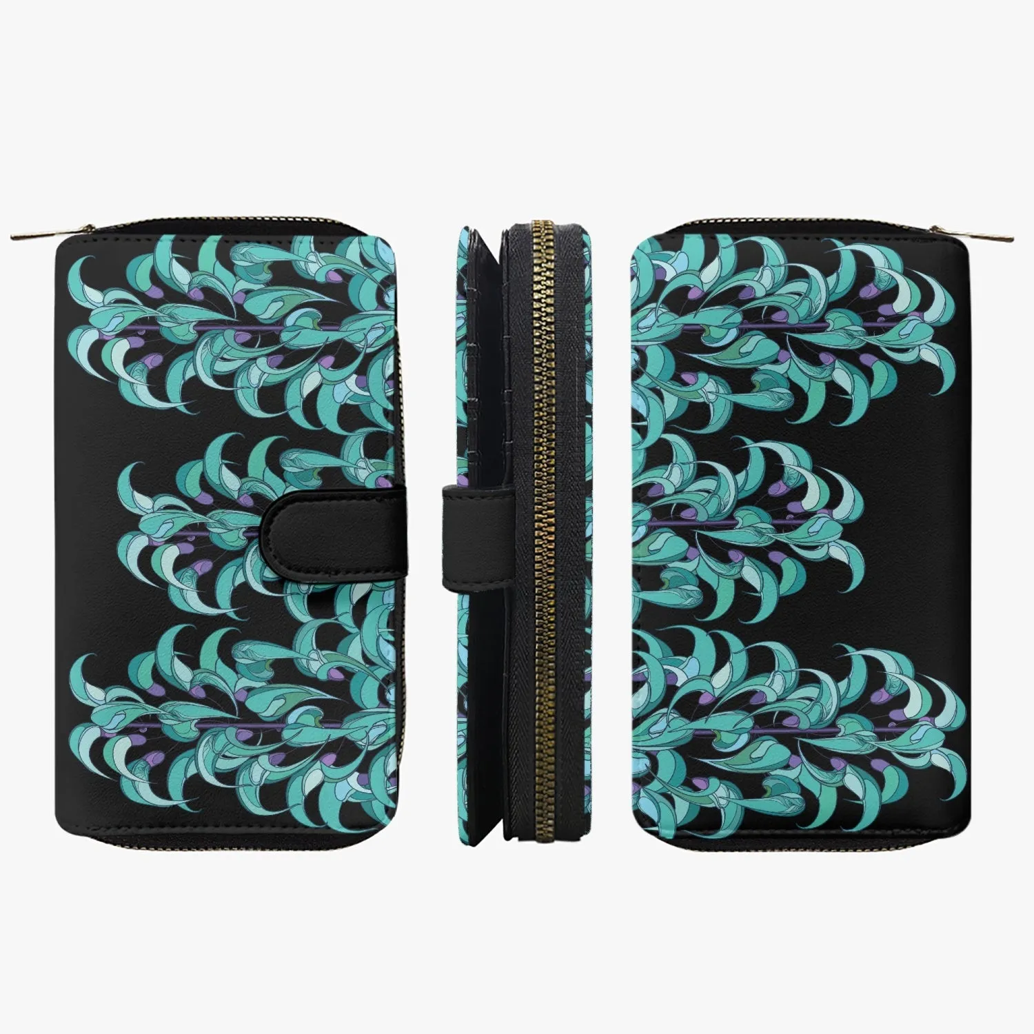 Blue Jade- Long Leather Wallet
