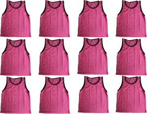BlueDot Trading 12 Adult Men Woman Unisex Sports Pinnie Scrimmage Training Vest, Nylon Mesh – Soccer, Field Hockey, Lacrosse
