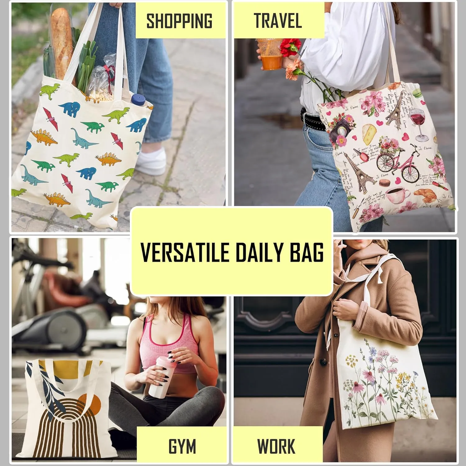 Boho Sun Abstract Art Canvas Tote Bag Shoulder Zipper Pocket Aesthetic Minimalist Print Personalized Women Teacher Lady Shopping Handbag College Book Reusable Grocery Work Storage Cloth Cotton