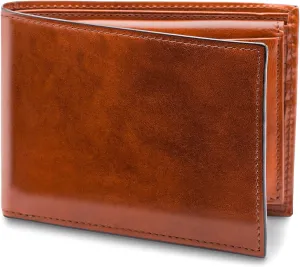 Bosca Men's Leather Wallet with Removable ID Passcase - Bifold Wallet for Men With 8 Card Slots, Premium Hand-Stained Leather With Gift Packaging, Amber Brown