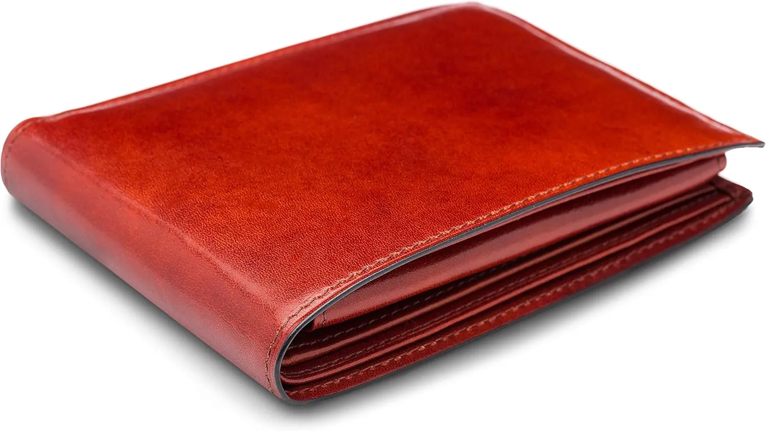 Bosca Men's Leather Wallet with Removable ID Passcase - Bifold Wallet for Men With 8 Card Slots, Premium Hand-Stained Leather With Gift Packaging, Cognac Brown
